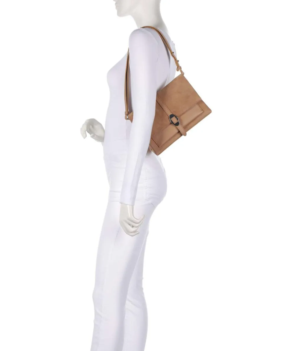 Dorian Schultertasche aufgerautes Rindsleder hellbraun