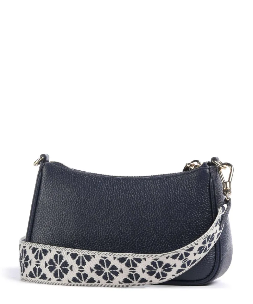 Double Up Umhängetasche genarbtes Rindsleder navy