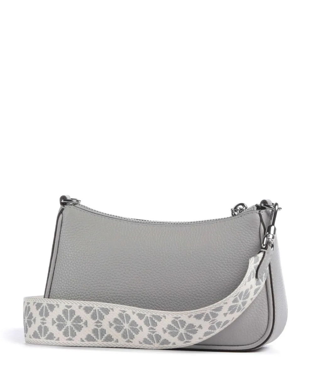 Double Up Umhängetasche genarbtes Rindsleder grau