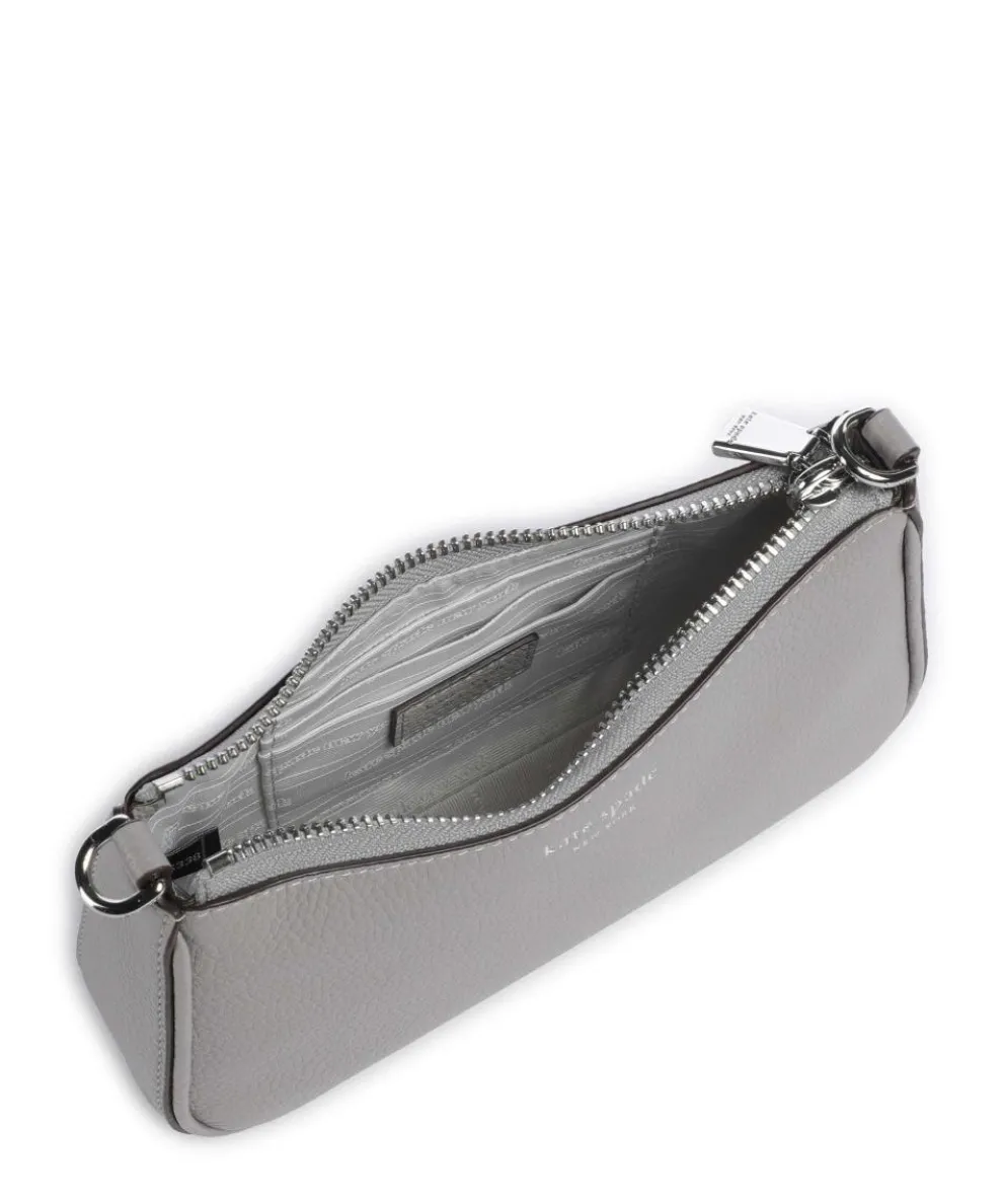 Double Up Umhängetasche genarbtes Rindsleder grau