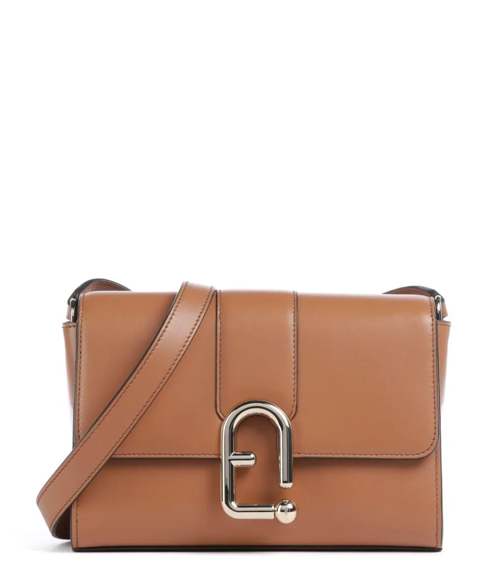 Nuvola S Umhängetasche fein genarbtes Leder cognac