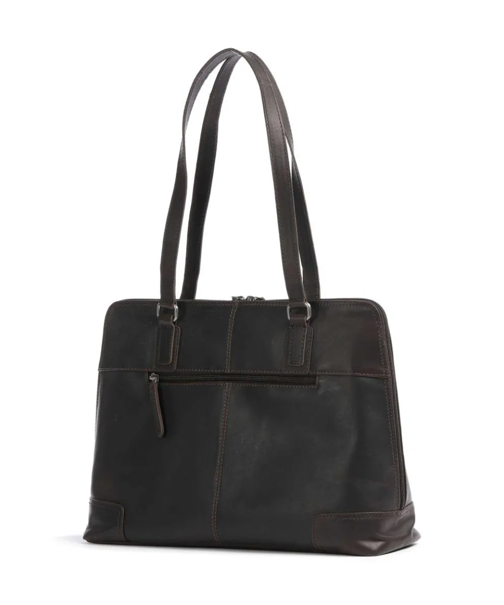 Cow Wax Pull Up Lugano Shopper 14″ Pull-Up Rindsleder dunkelbraun