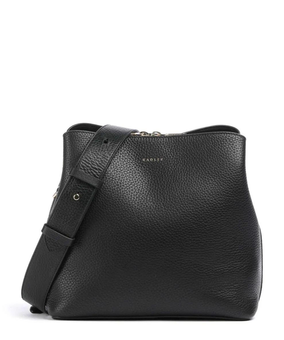 Dukes Place Medium Umhängetasche genarbtes Rindsleder schwarz