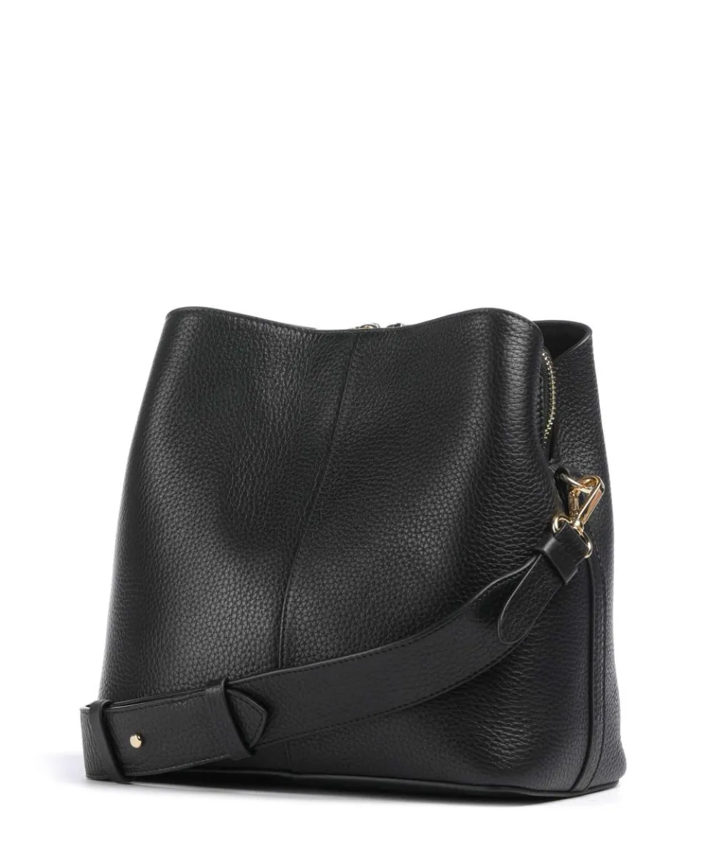 Dukes Place Medium Umhängetasche genarbtes Rindsleder schwarz