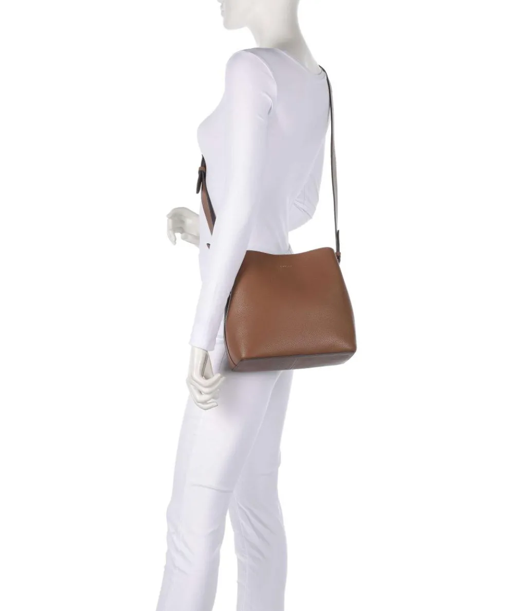 Dukes Place Medium Umhängetasche genarbtes Rindsleder dunkelbraun