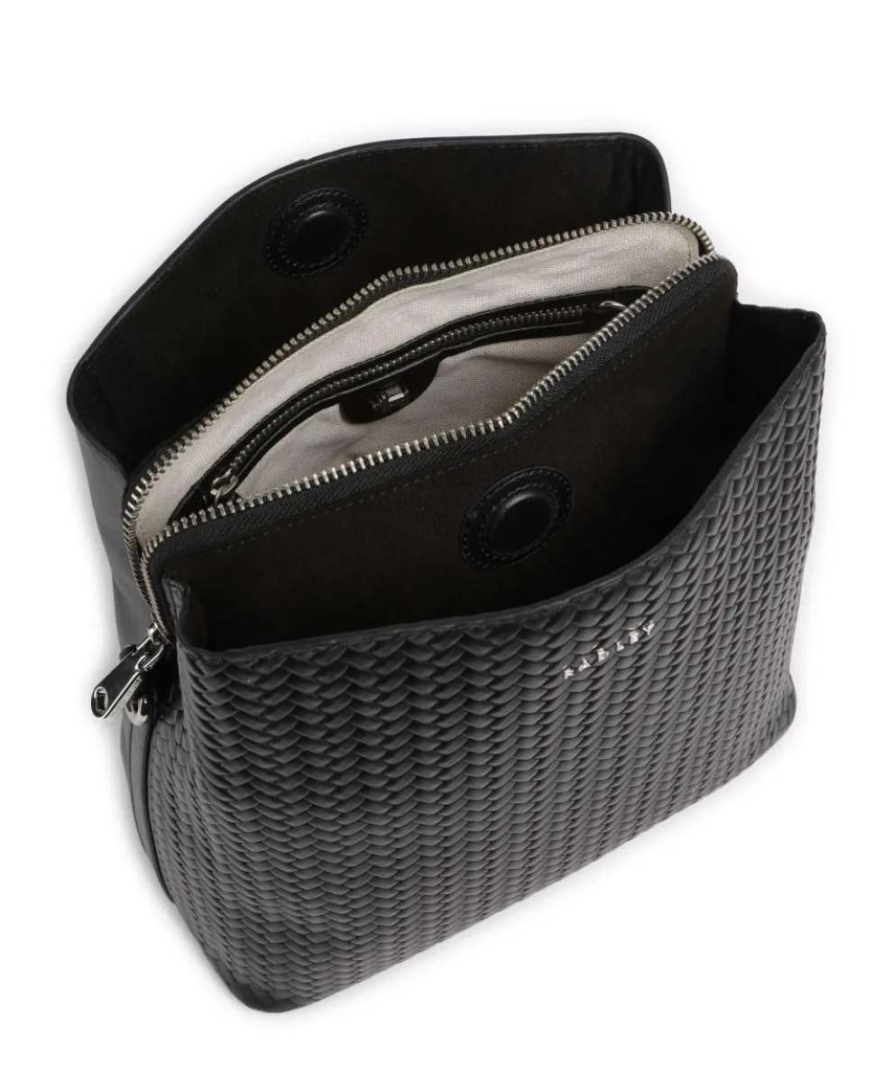 Dukes Place Umhängetasche geprägtes Rindsleder, fein genarbtes Rindsleder schwarz