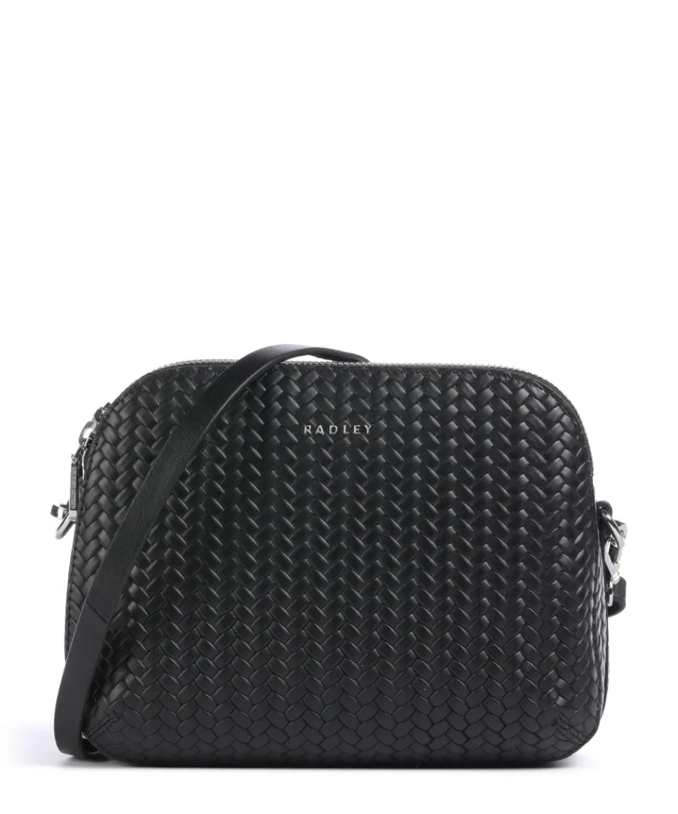 Dukes Place Umhängetasche geprägtes Rindsleder, fein genarbtes Rindsleder schwarz