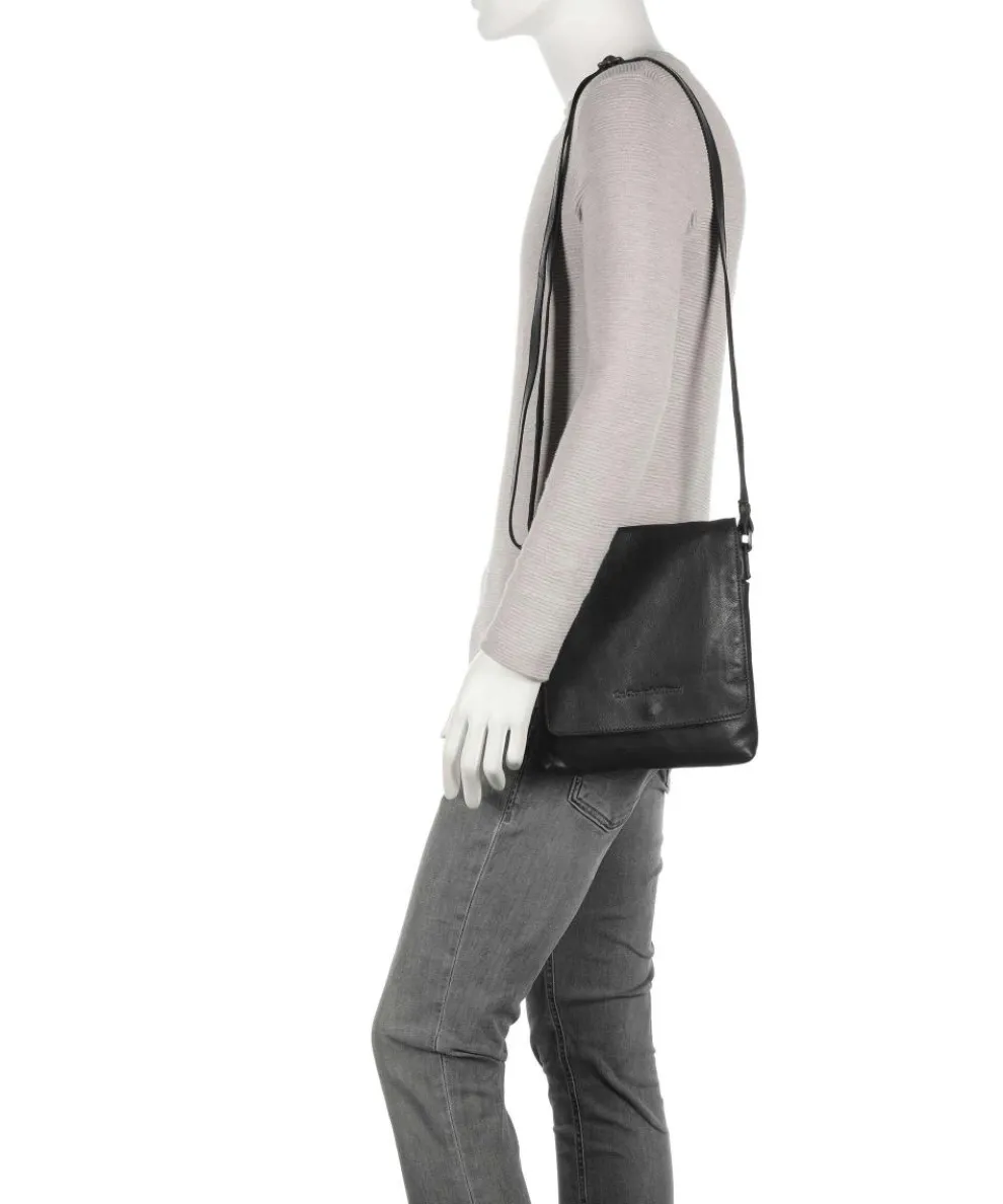 Duncan Umhängetasche fein genarbtes Rindsleder schwarz