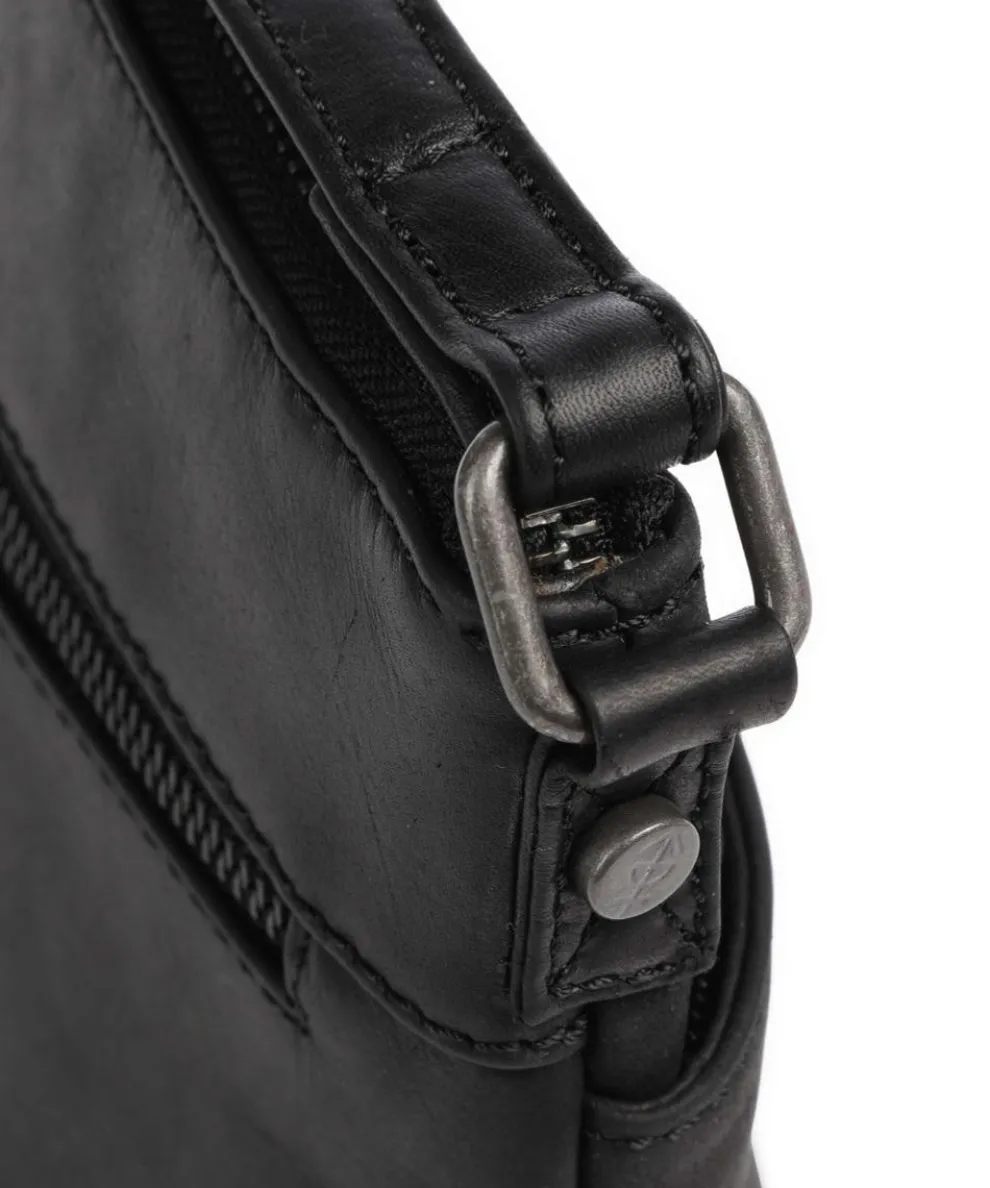 Durban Umhängetasche Pull-Up Rindsleder schwarz