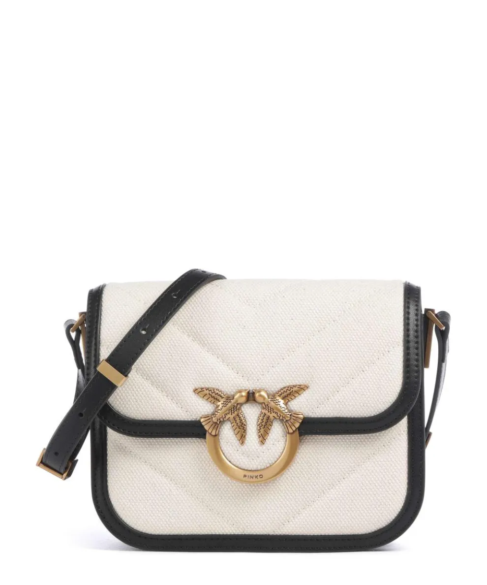 Love Box Mini Umhängetasche Canvas beige/schwarz