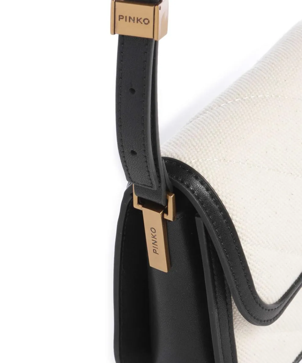 Love Box Mini Umhängetasche Canvas beige/schwarz