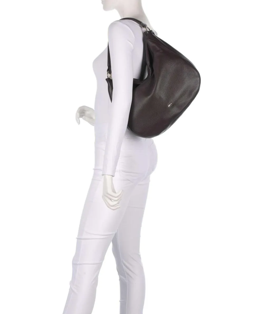 Dalia Mia Beuteltasche genarbtes Leder dunkelbraun