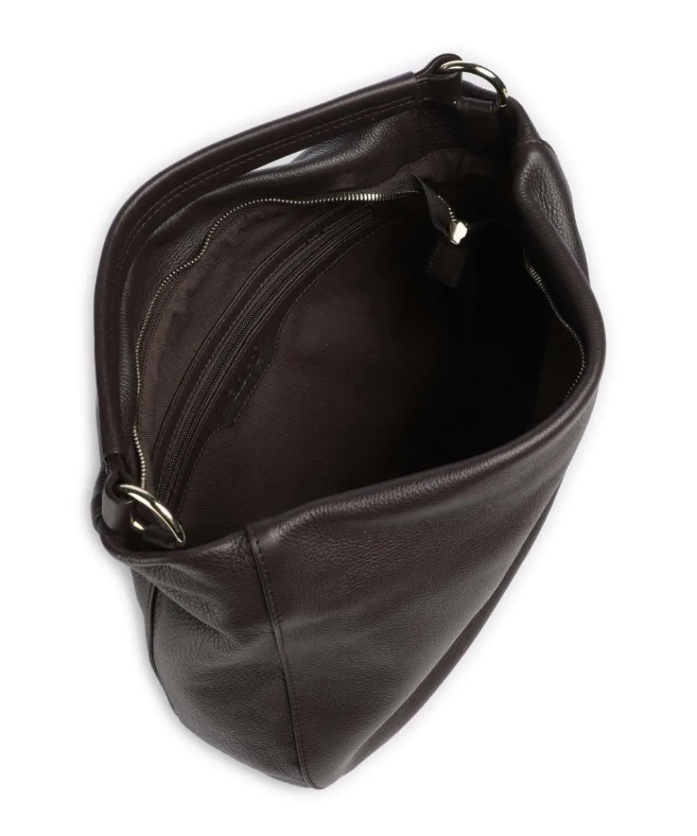 Dalia Mia Beuteltasche genarbtes Leder dunkelbraun