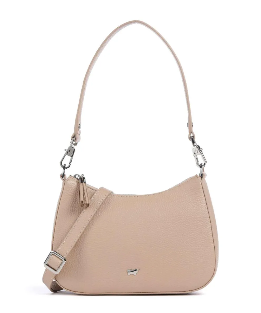 Hanna Schultertasche genarbtes Rindsleder beige