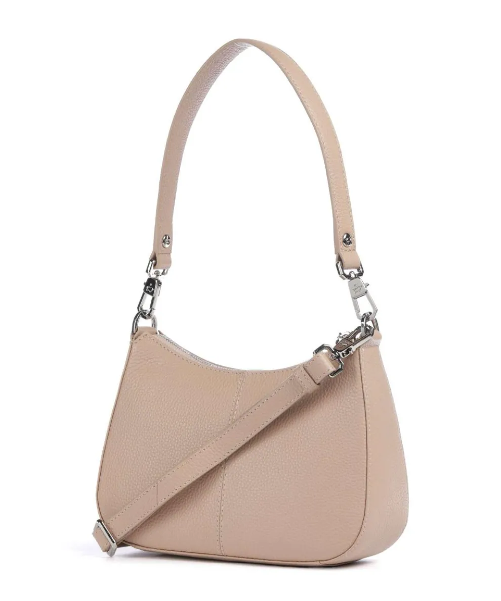 Hanna Schultertasche genarbtes Rindsleder beige
