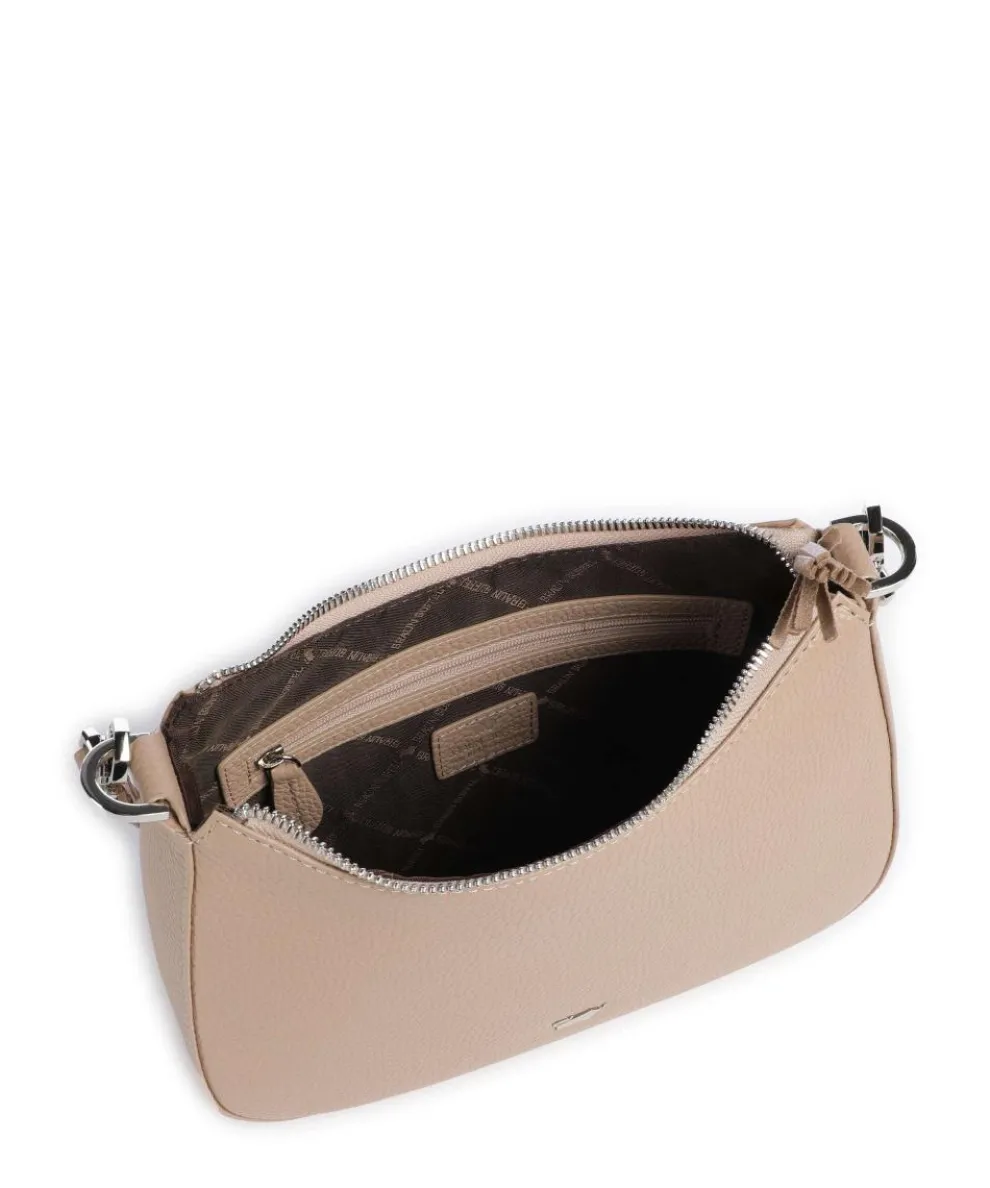 Hanna Schultertasche genarbtes Rindsleder beige