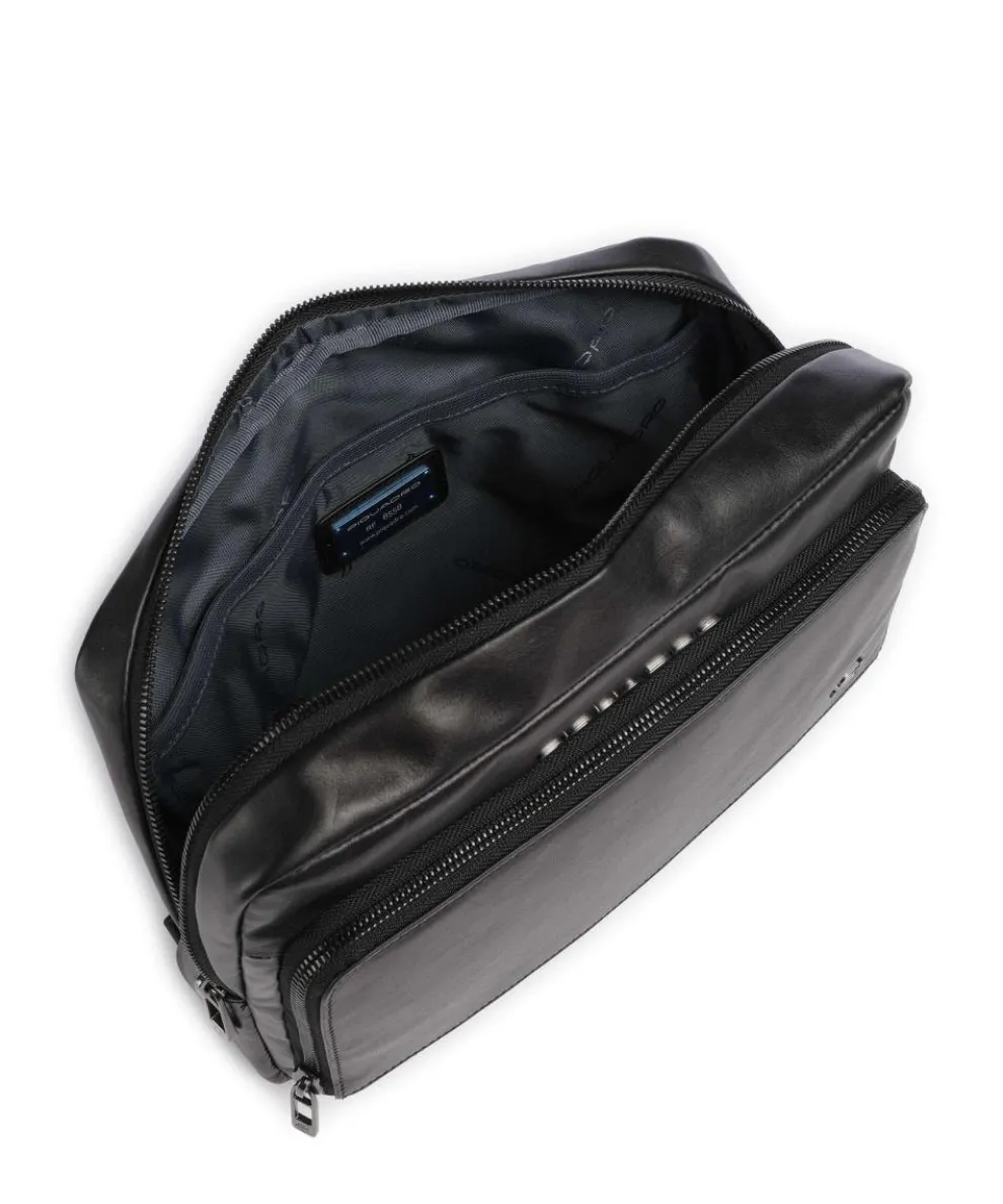 W136 Umhängetasche fein genarbtes Rindsleder schwarz