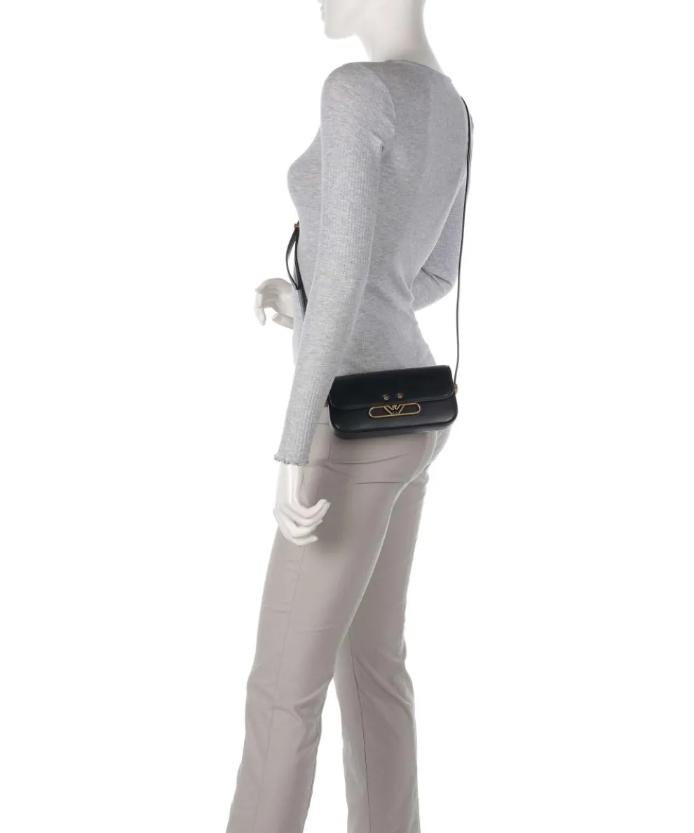 Hera Umhängetasche glattes Rindsleder schwarz