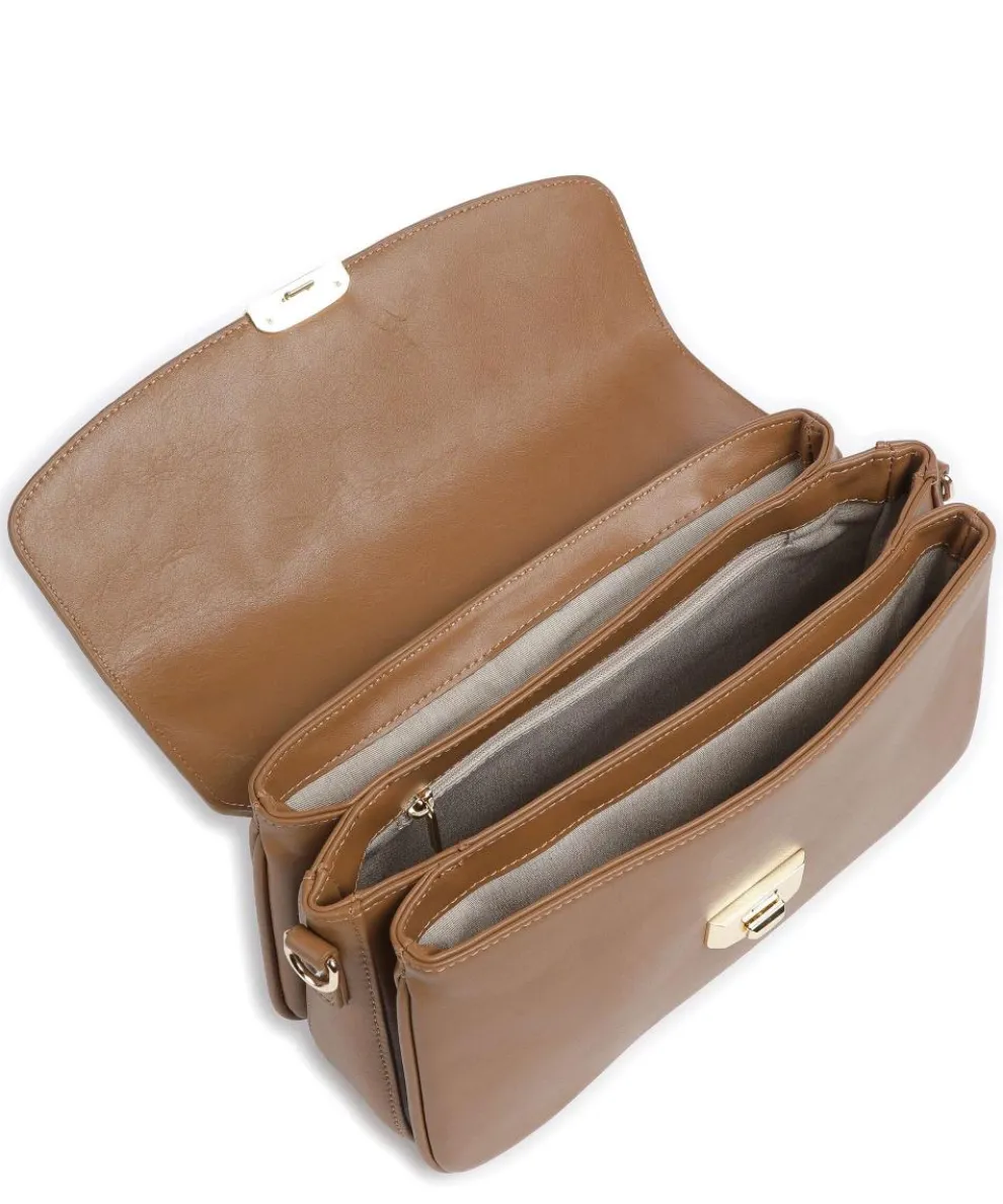 Donna Fia Umhängetasche fein genarbtes Rindsleder braun