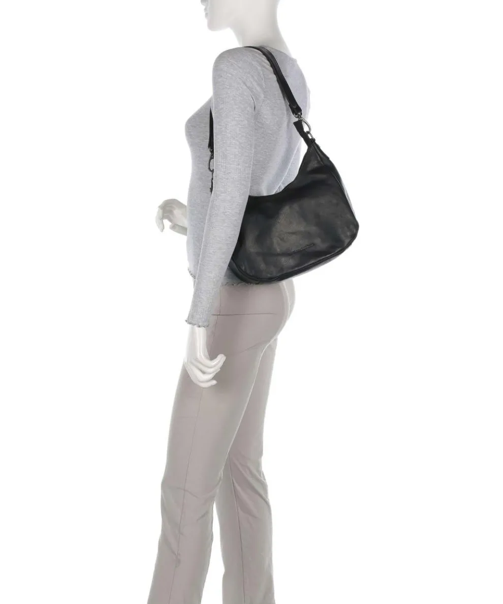 Cow Wax Pull Up Alexandria Schultertasche Pull-Up Rindsleder schwarz