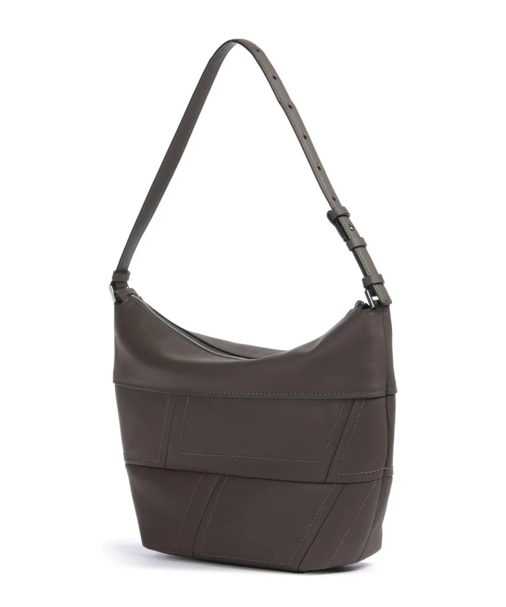 Edda Calf Optic M Beuteltasche fein genarbtes Rindsleder braun