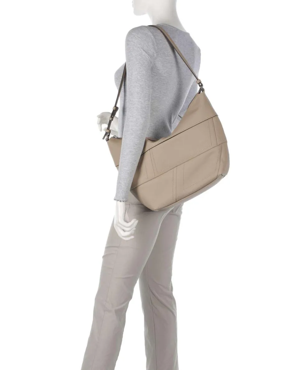 Edda Calf Optic M Beuteltasche fein genarbtes Rindsleder beige