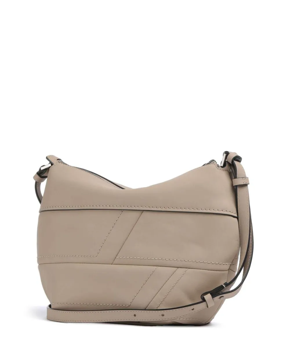 Edda Calf Optic S Umhängetasche fein genarbtes Leder beige