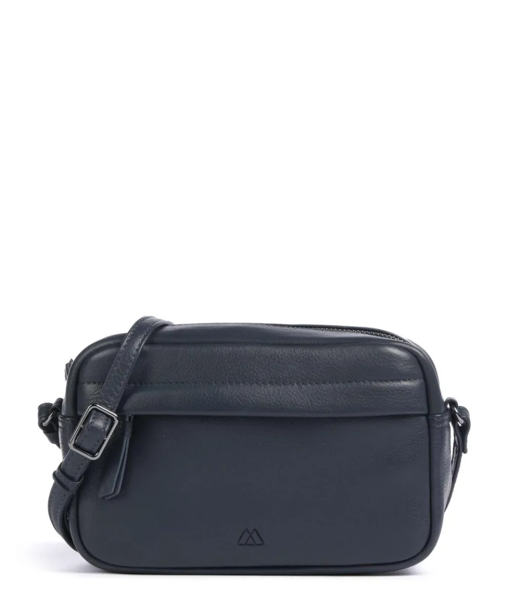 Edit Umhängetasche genarbtes Rindsleder navy