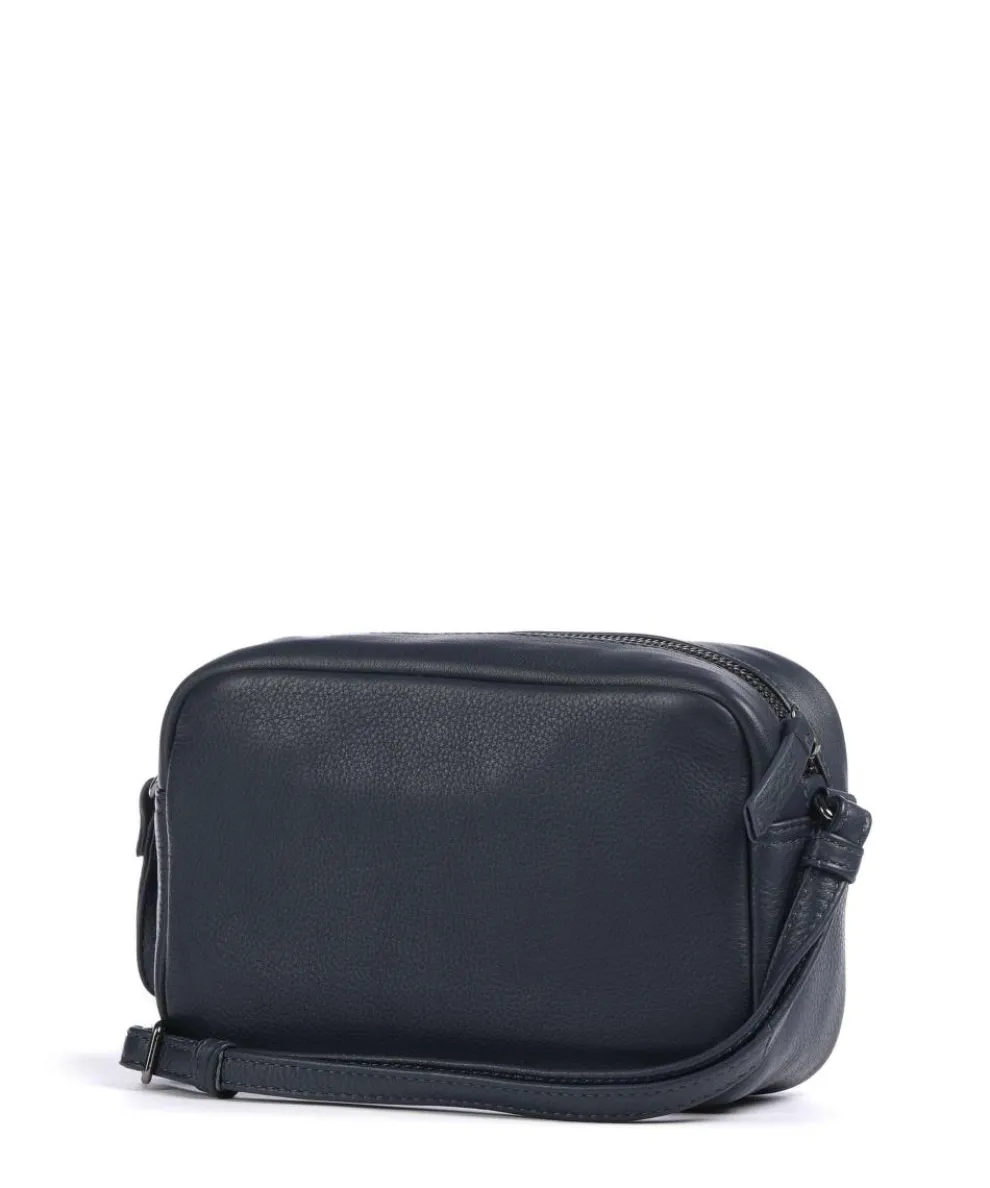 Edit Umhängetasche genarbtes Rindsleder navy