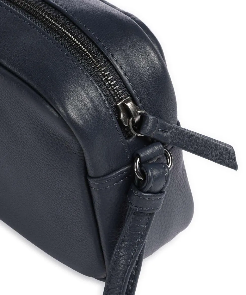 Edit Umhängetasche genarbtes Rindsleder navy