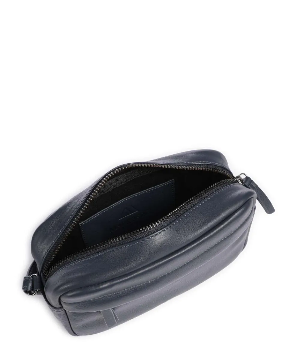 Edit Umhängetasche genarbtes Rindsleder navy