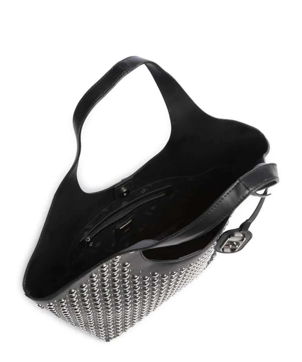 Fola Beuteltasche fein genarbtes Rindsleder schwarz