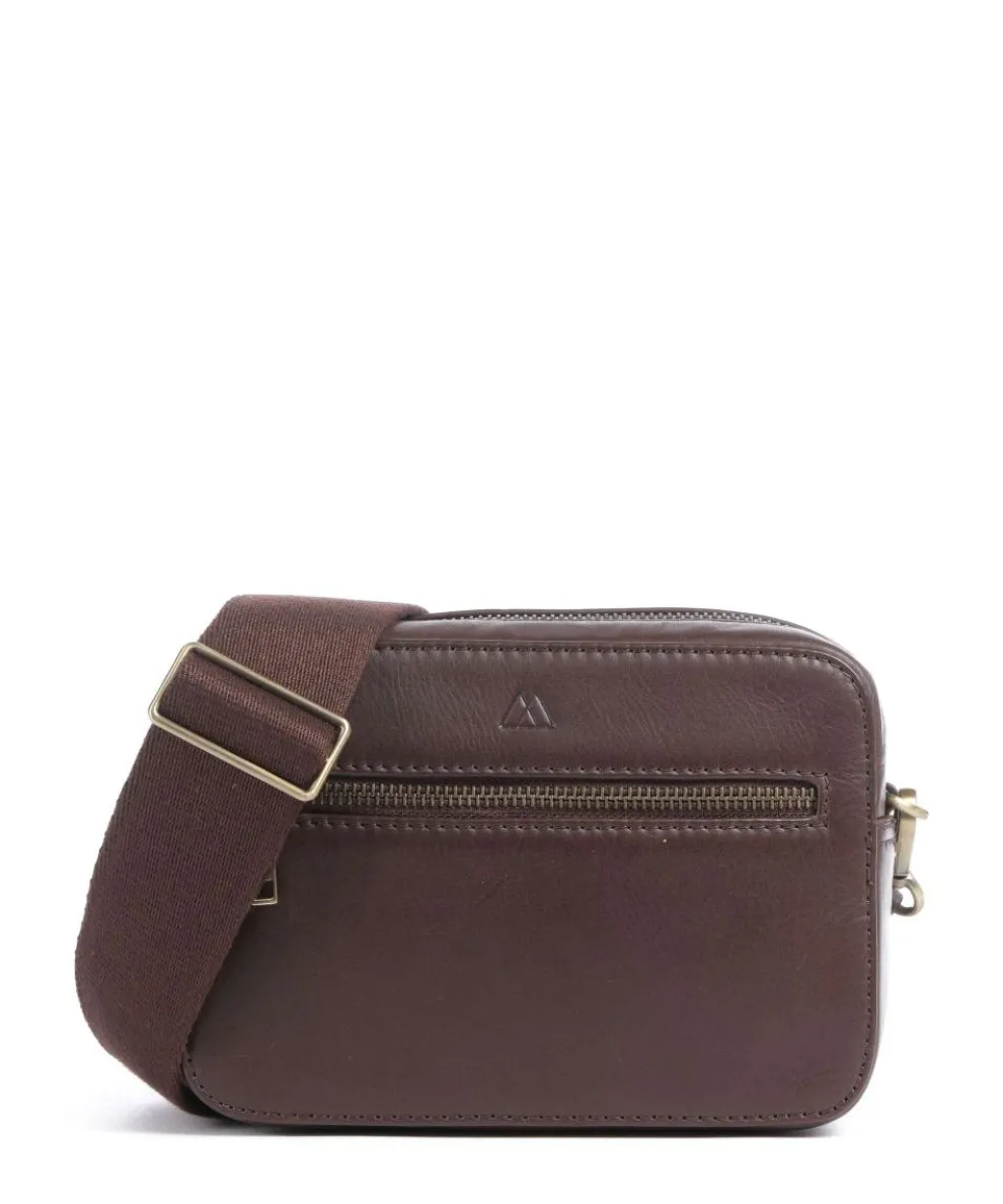 Elea Umhängetasche genarbtes Rindsleder dunkelbraun