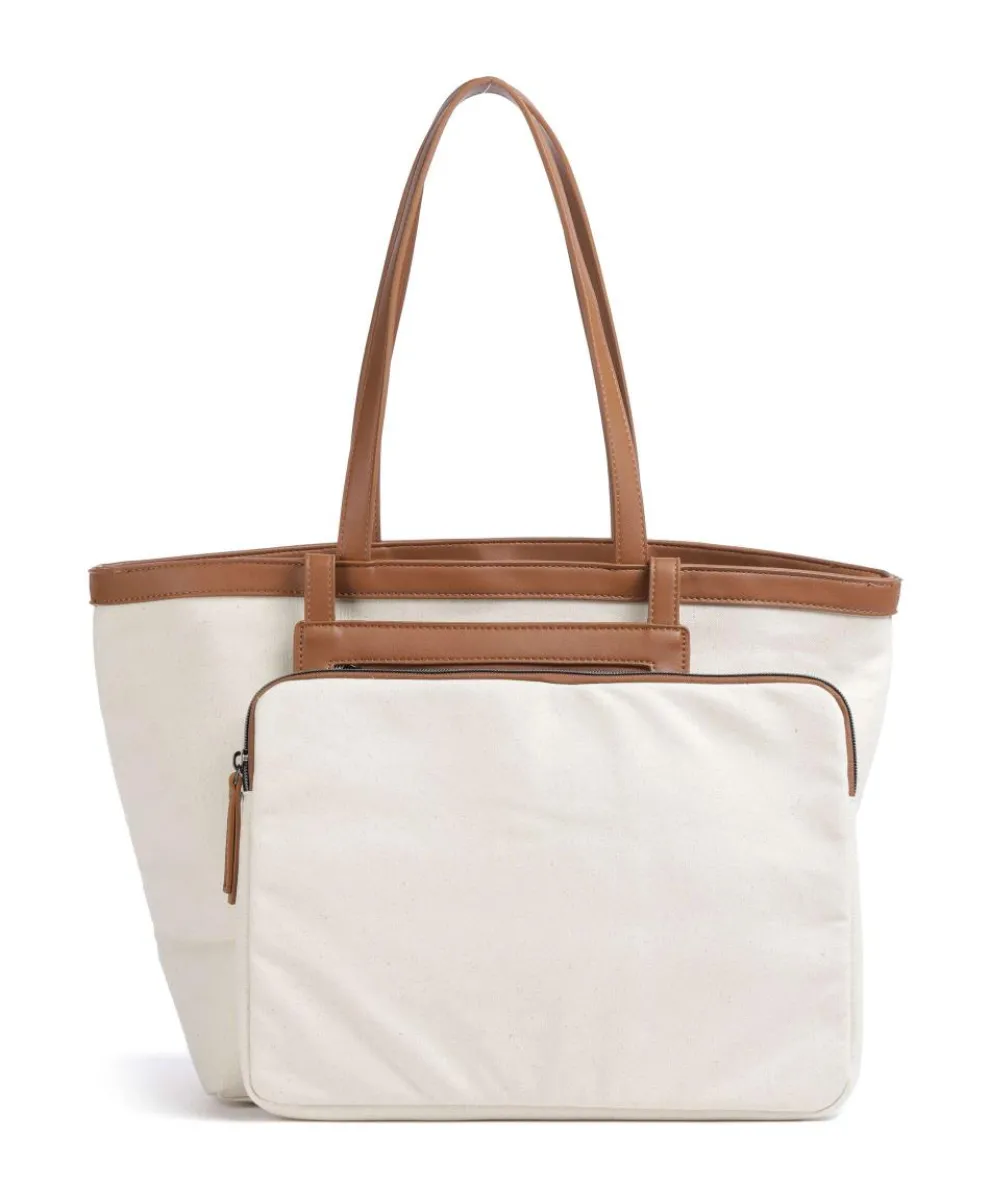 Elena Shopper 13″ Canvas, Lederimitat sand