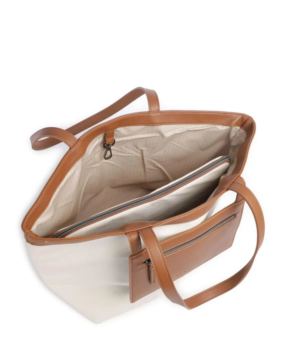 Elena Shopper 13″ Canvas, Lederimitat sand
