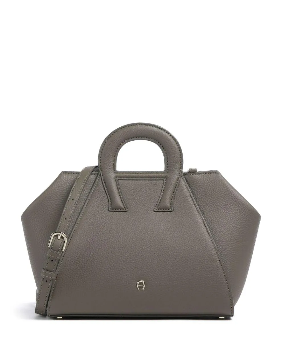 Eliza M Handtasche genarbtes Rindsleder taupe
