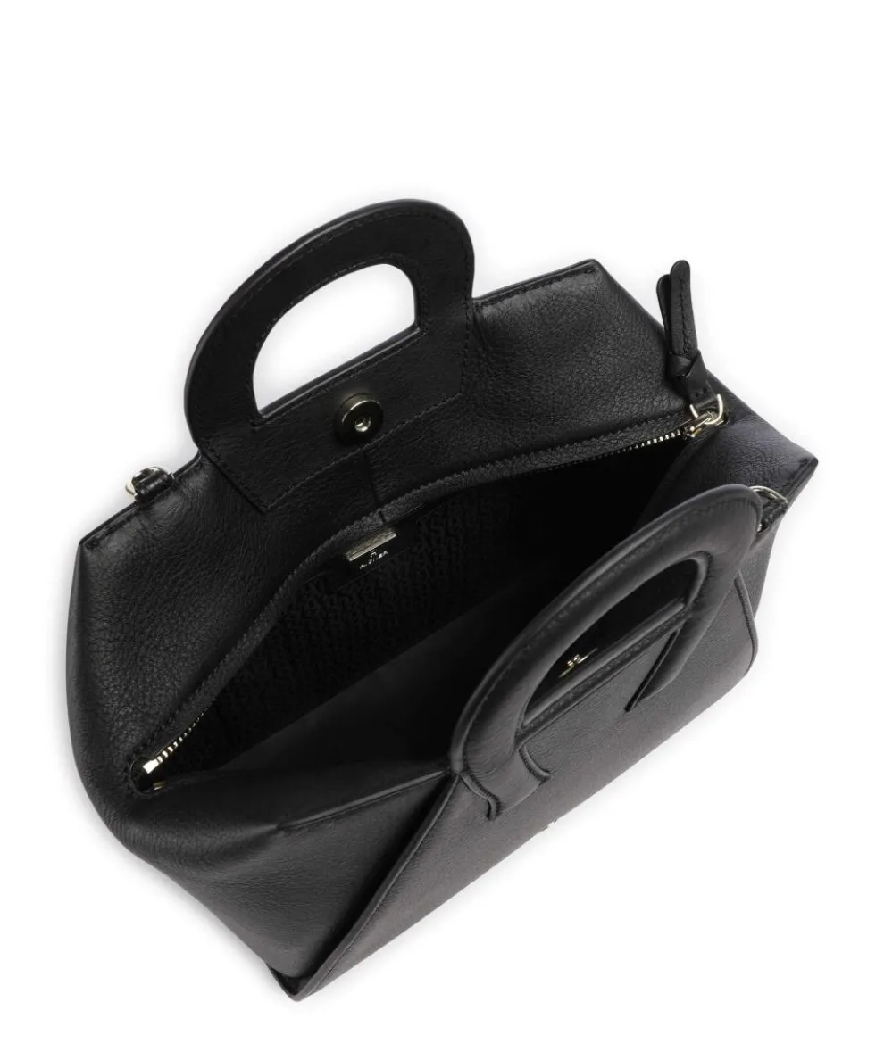 Eliza M Handtasche genarbtes Rindsleder schwarz