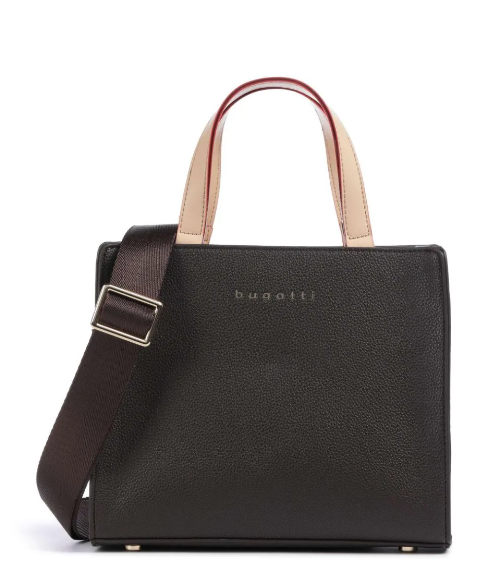 Ella Handtasche Lederimitat dunkelbraun