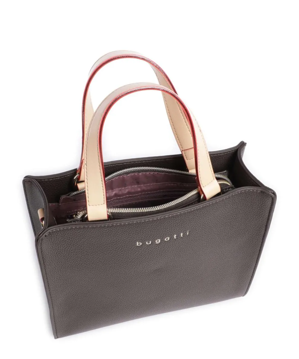 Ella Handtasche Lederimitat dunkelbraun