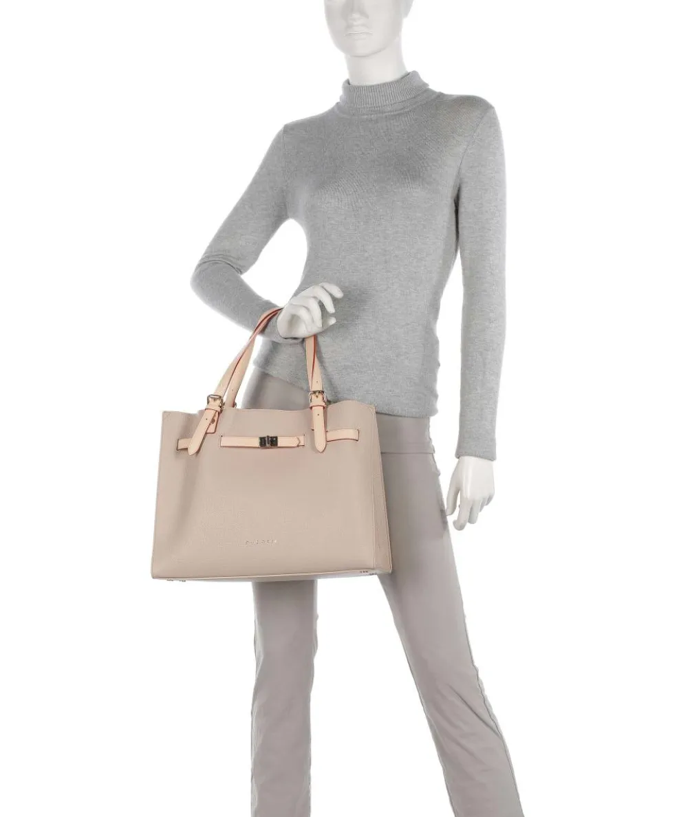 Ella Handtasche Lederimitat beige