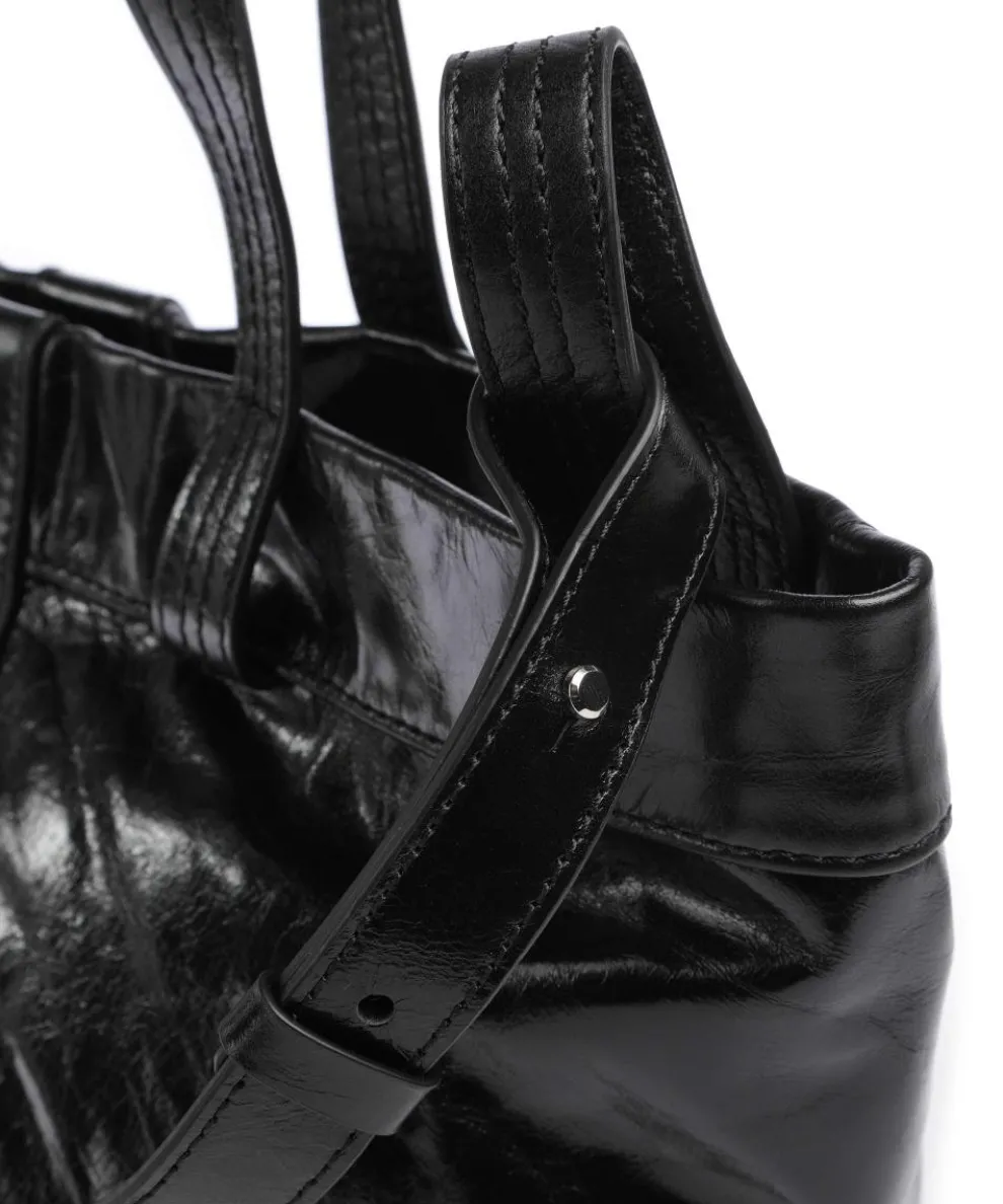 Elvira Paper Touch Crinkle S Handtasche fein genarbtes Leder schwarz