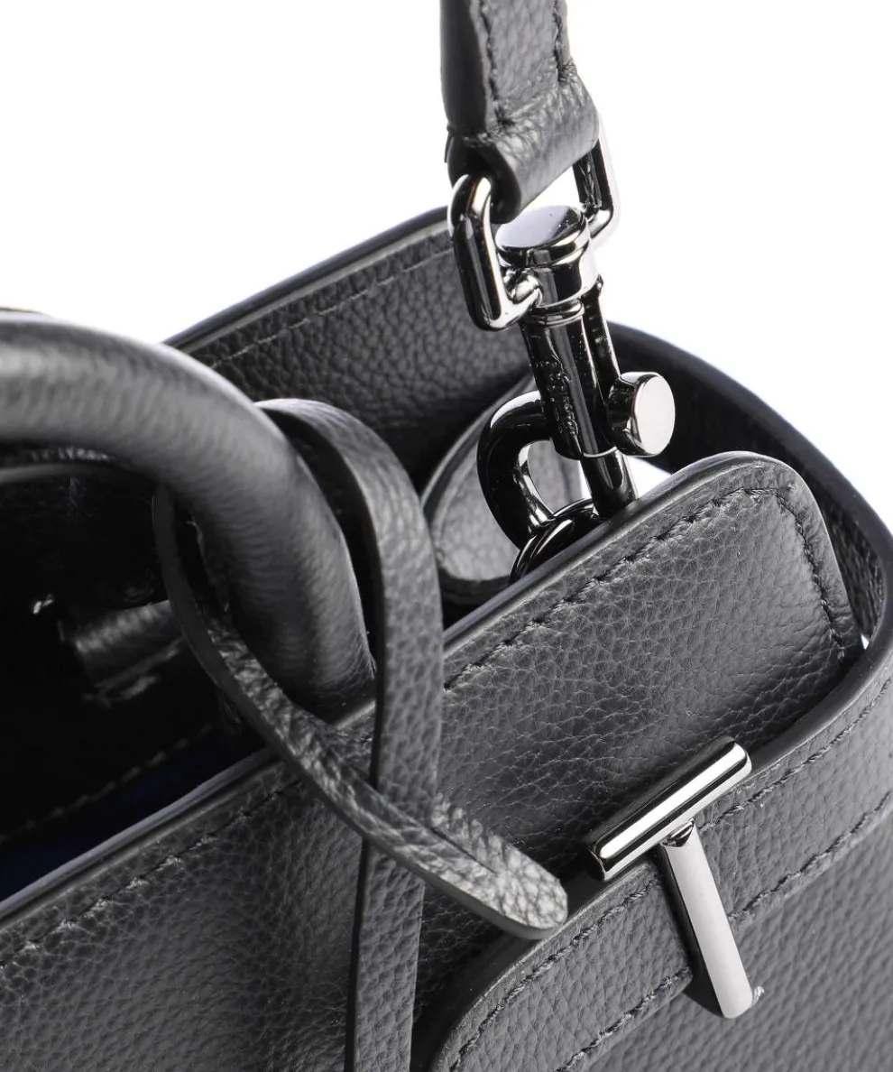 Emilie Handtasche genarbtes Leder schwarz