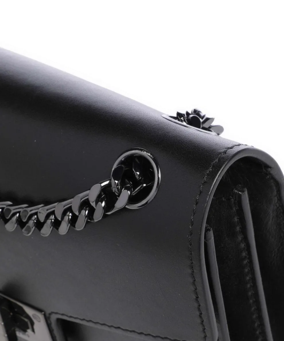 Emily Schultertasche fein genarbtes Rindsleder schwarz