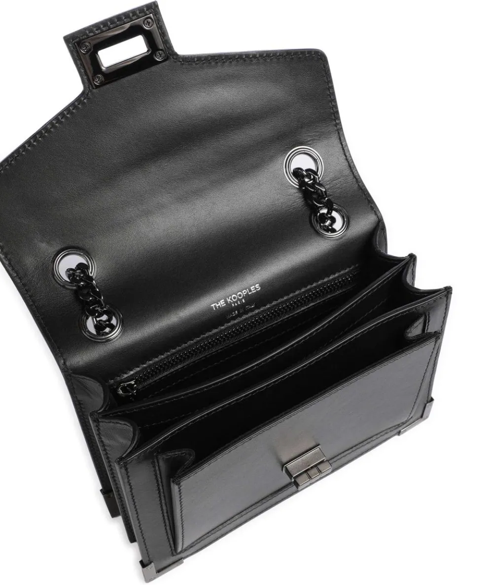 Emily Schultertasche fein genarbtes Rindsleder schwarz