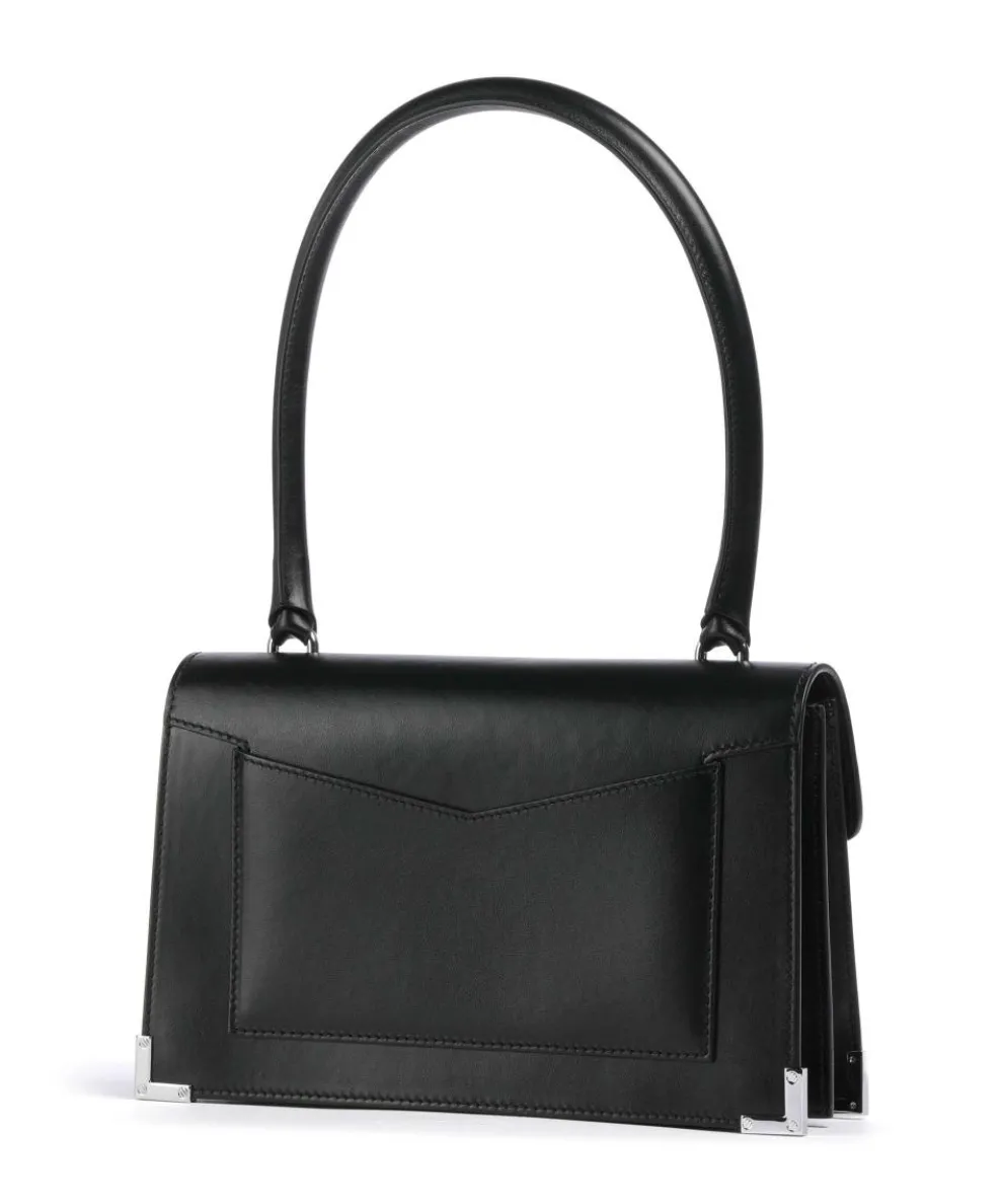 Emily Schultertasche fein genarbtes Rindsleder schwarz