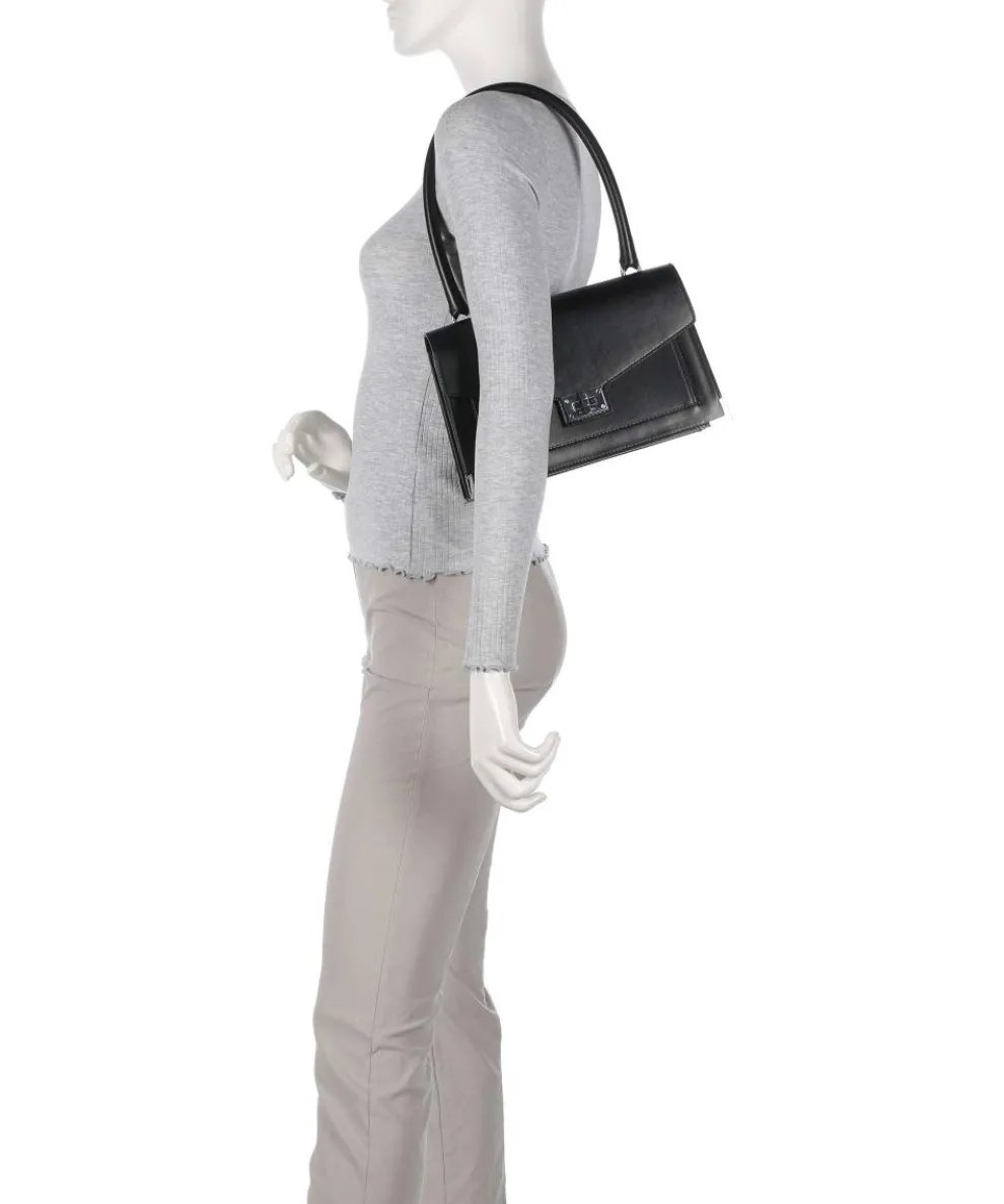 Emily Schultertasche fein genarbtes Rindsleder schwarz