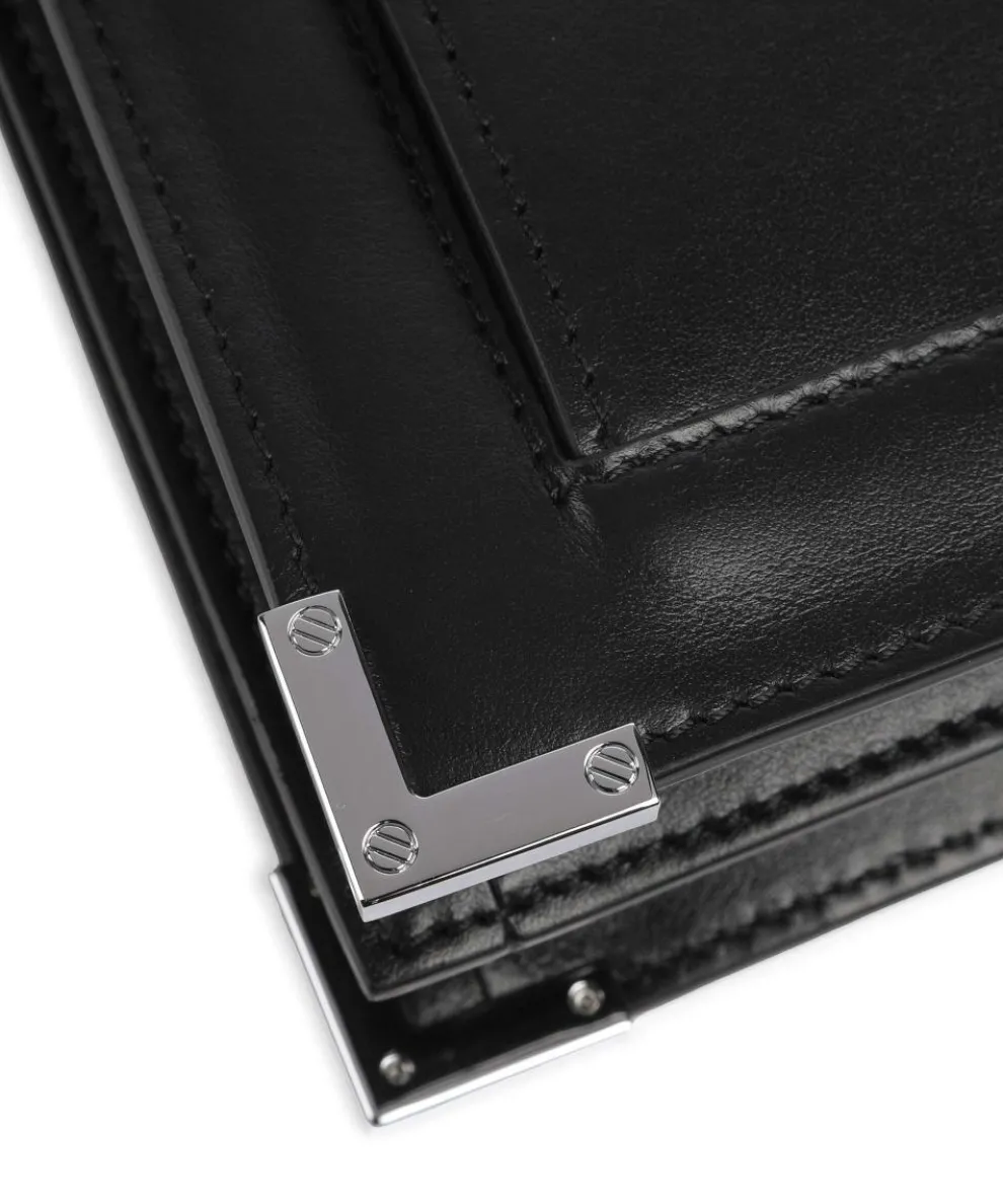 Emily Schultertasche fein genarbtes Rindsleder schwarz