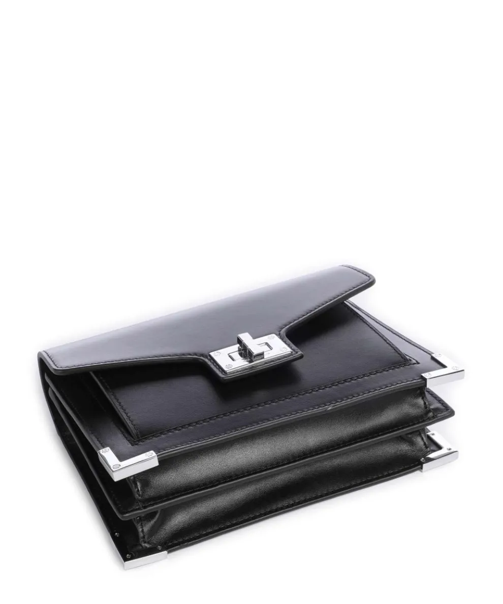 Emily Umhängetasche genarbtes Rindsleder schwarz