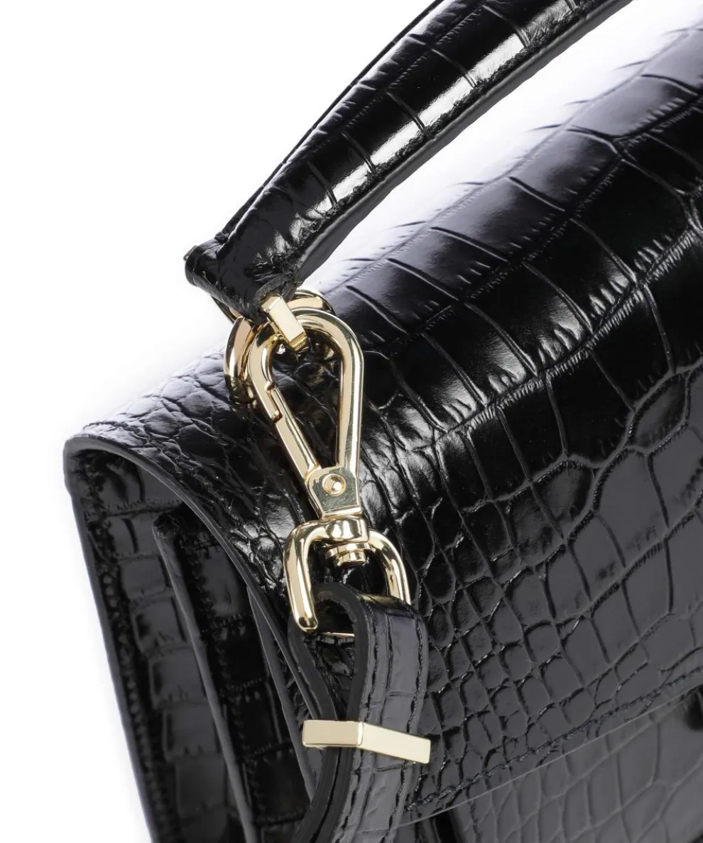 Emily Umhängetasche genarbtes Rindsleder schwarz