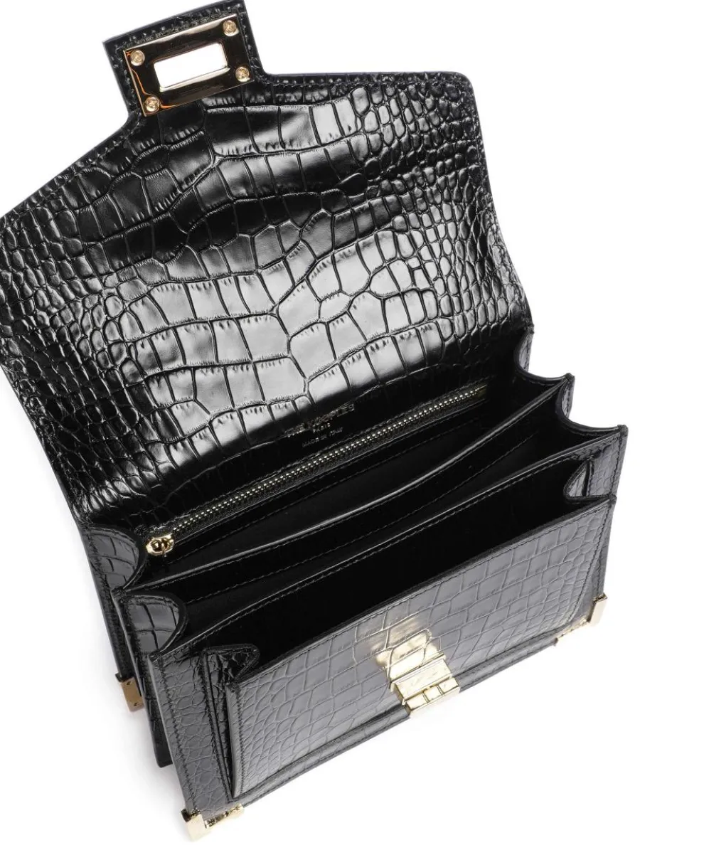 Emily Umhängetasche genarbtes Rindsleder schwarz